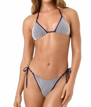 NEW L*SPACE banning string bikini bottom in midnight blue